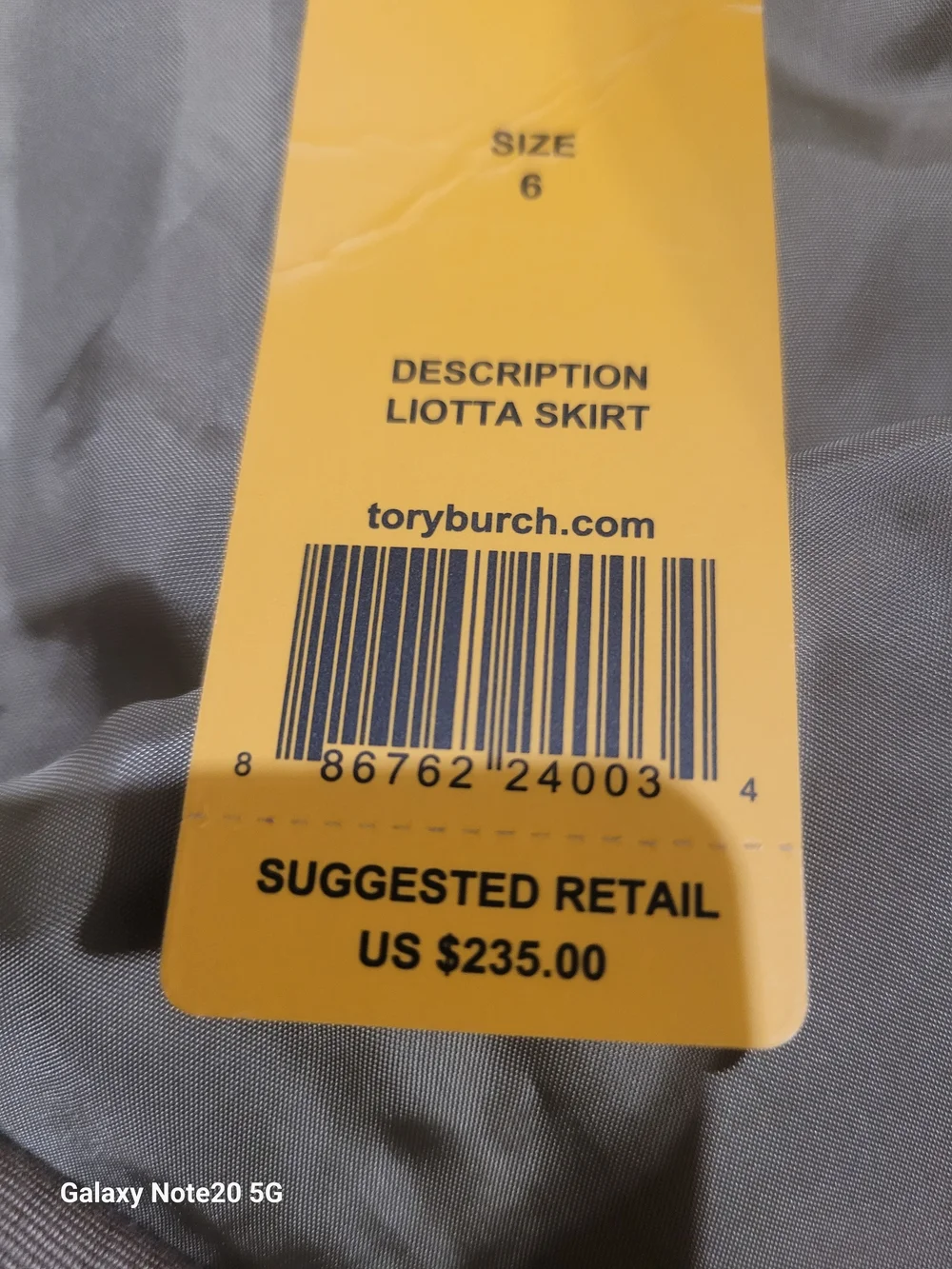 Tory Burch Driftwood Tan Liotta Cotton Blend Skirt Size 6 NWT